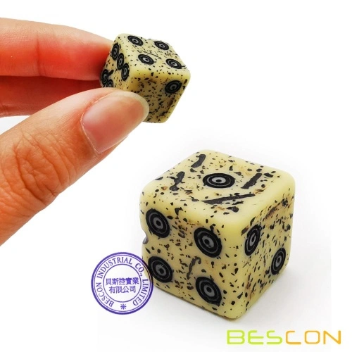 Bescon Old Looking Ancient Bone Dice D6 16mm 12pcs Set, 16mm Six